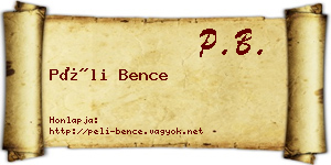 Péli Bence névjegykártya